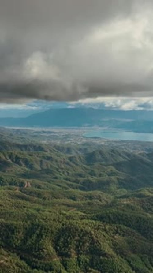 Summer beach coast from drone perspective