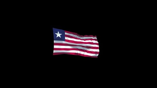 Realistic Waving Liberia National Flag Animation Loop