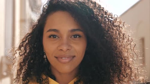 Beautiful Woman Smiling in a Close Up Shot