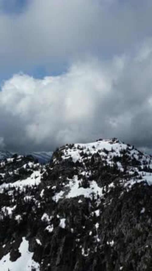 Canadian Mountain Landscape, Snow and Trees. British Columbia, Canada.
