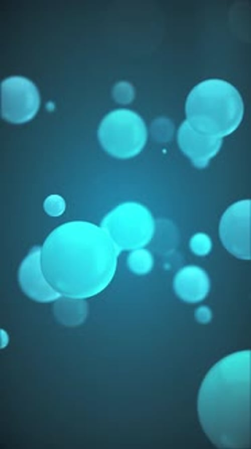 Vertical Video - Shiny Blue Bubbles Abstract Motion Background