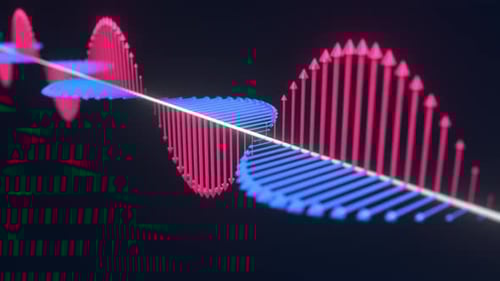 Animated 3D Electromagnetic Wave Science Concept