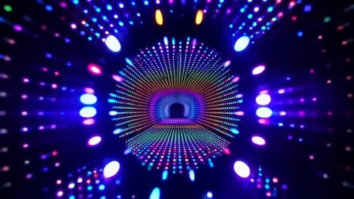 Bunte Regenbogen-LED-Lichttunnel-Bewegungsschleife