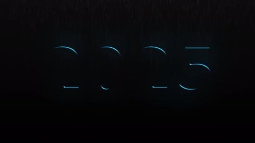 Futuristic 2025 Year Reveal Title