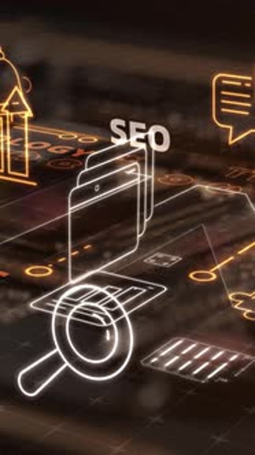 Business Development Concept Showing Interconnected Glowing Icons