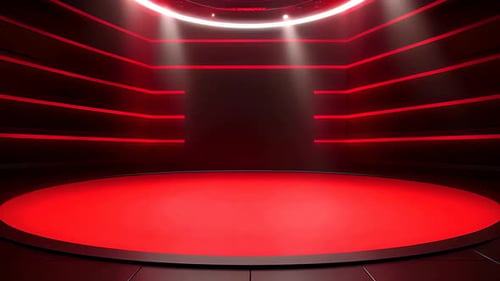 Futuristic Red Virtual Studio Stage Background