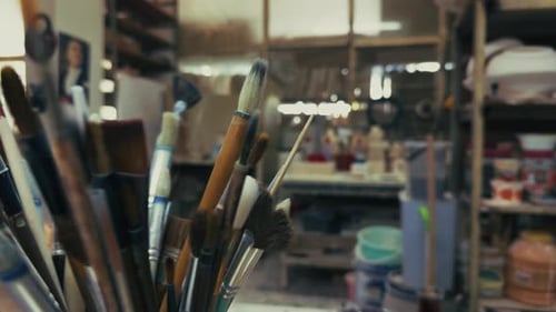 Brushes In Ceramic Workshop Studio 2