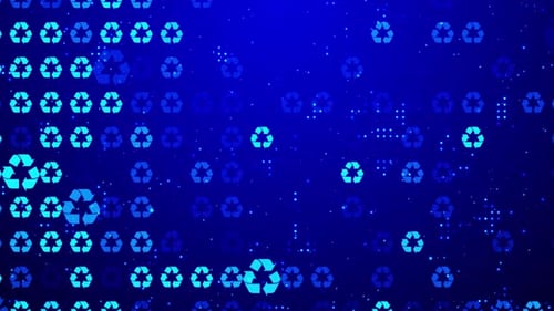 Bucle de fondo del icono de reciclaje