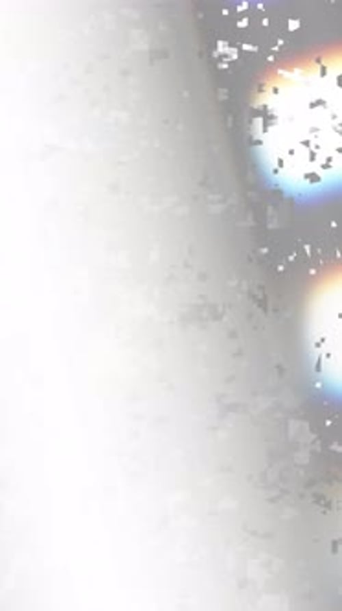 Digital Glitch and Static Overlay with Retro Light Leaks