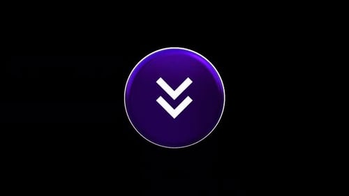 3D Rotating Purple Down Arrow Icon Animation