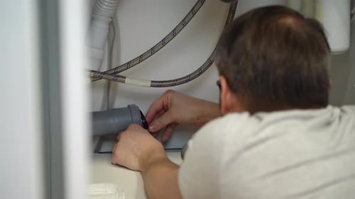 Plumber Repairs Plumbing Pipes Sewerage in Sink Plumbing Replacement Gasket