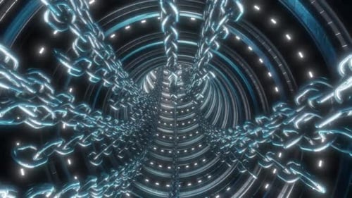 3d Horror tunnel animation