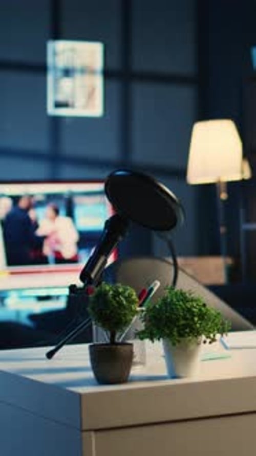 Vertical Video Empty Home Studio Used in Internet Show