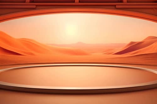 podium Futuristic showcase with platform for product displaying. Empty modern stage display