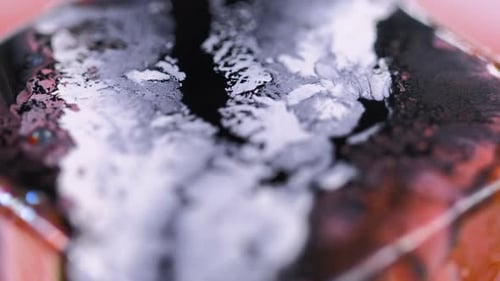 Fluid Art Ink Splash Black White Orange Paint Drip