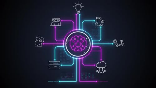 Globales Technologie-Netzwerk für künstliche Intelligenz Brain Connecting