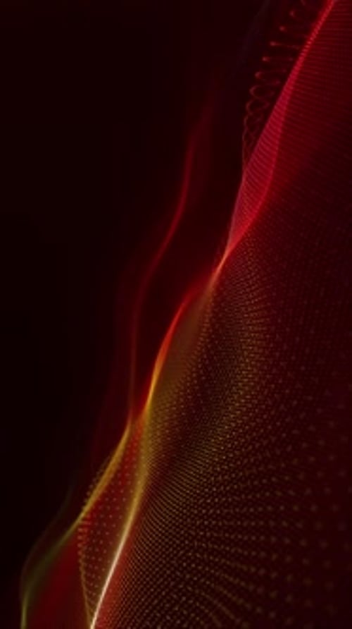 Vertical Video - Elegant Golden Red Fractal Wave Abstract Background