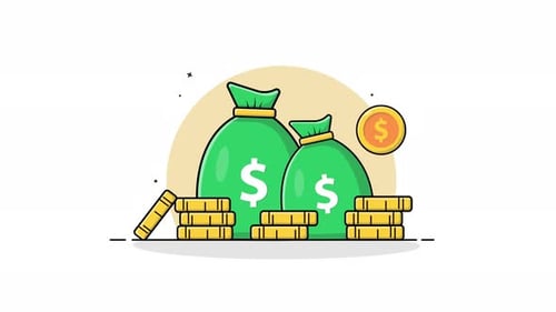 Animated Money Bags and Stacking Gold Coins