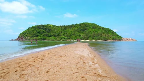 Idyllic Island Sandbar on Sunny Tropical Day