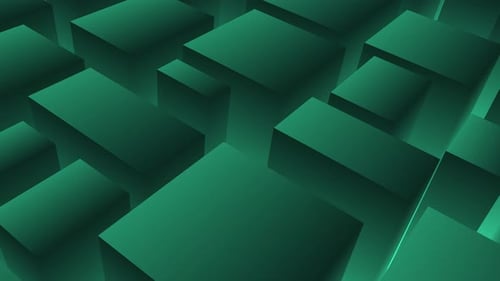 Abstract 3d Cubes Smart City Green Background