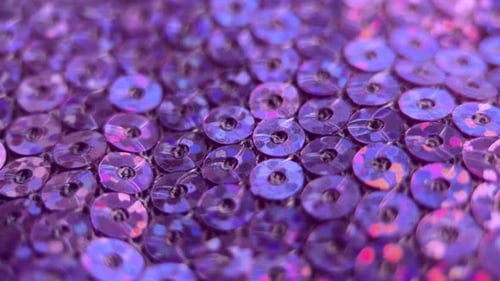 Rotation Purple Sequins On Fabric
