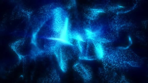 Fluid Blue Light Particles Abstract Motion Background