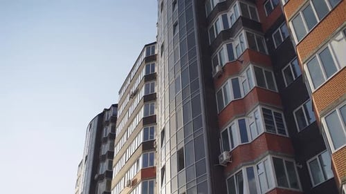 Office Building on Sky Background