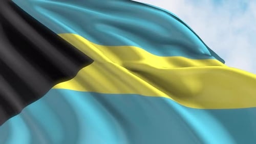 Realistic Waving Bahamas Flag Animation