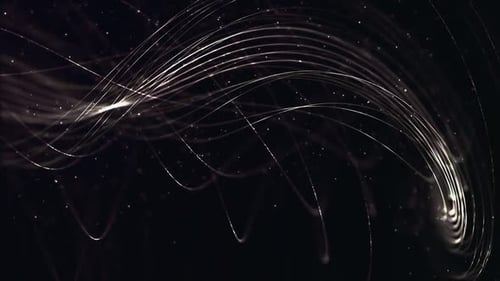 White Lights Lines And Black Particles Motion Loop