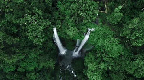 Sekumpul Waterfall in Bali Top Aerial View