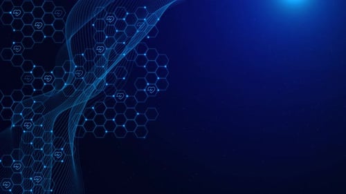 Animated Hexagon Grid with Medical Icons Abstract Background