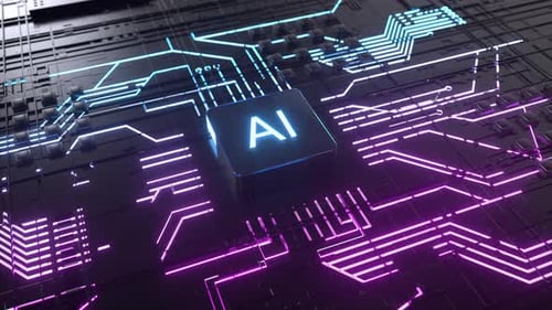 Circuit board light.Technological background.Central Computer Processors AI,Artificial Intelligence