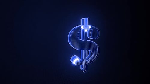 Glowing Neon Dollar Sign Animation