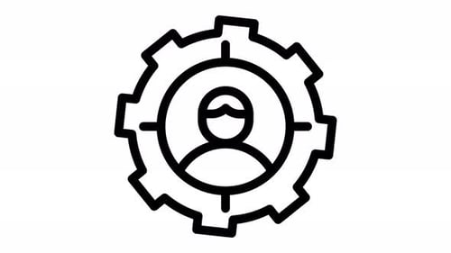 Animated Flat Design User Profile Settings Gear Icon