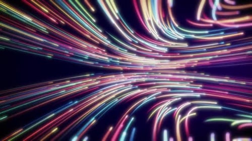 Abstract Futuristic Colorful Light Trails Tunnel Animation