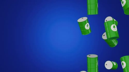 Endless Green Oil Barrels Fallling