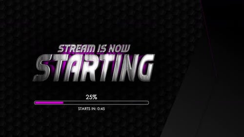 Streaming Intro With Shining Text And Loading Bar With Purple Theme