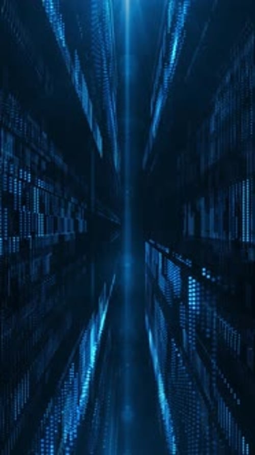 Abstract Futuristic Digital Data Tunnel Loop Background