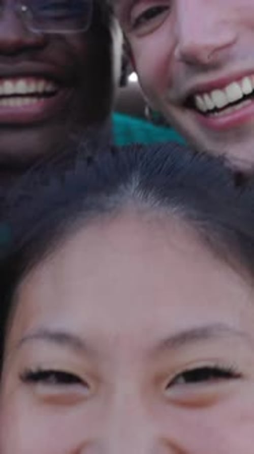 Young Adults Posing Closely Together