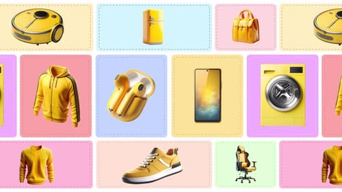 Loop animation of e-commerce products Sales of e-commerce and shopping products.