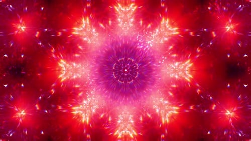 Vibrant Red Abstract Particle Kaleidoscope Background Loop