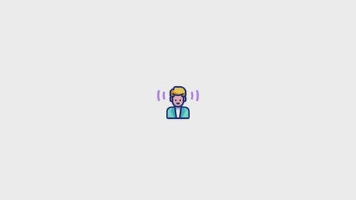 Animated Person Icon Emitting Sound Waves