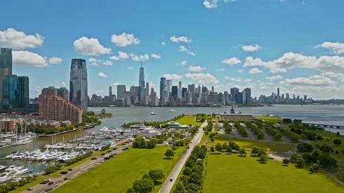 NYC Aerial View New York City Skyline Park and Cityscape of Manhattan in USA New York City NYC