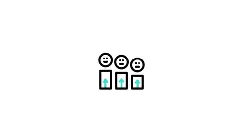 Animated Sentiment Bar Chart Icons with Upward Movement