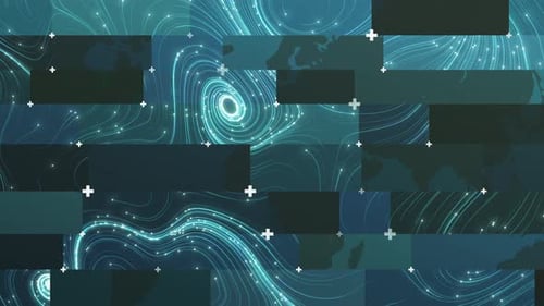 Futuristic Global Data Network Animation with Glowing Lines