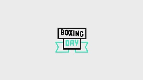 Animated Boxing Day Title Card in Flat Design