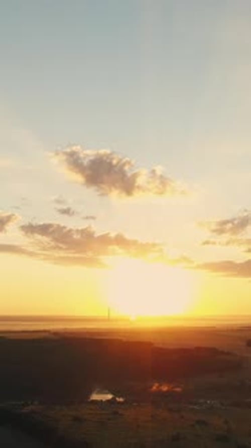 Vertical Landscape Sunrise Aerial Countryside View