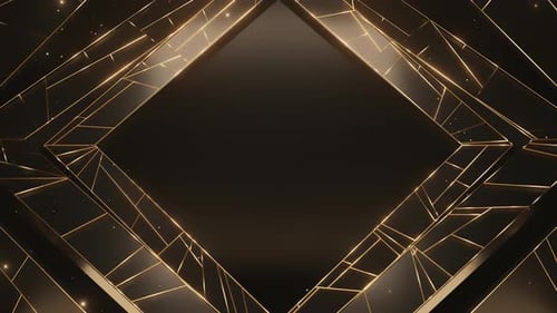 Elegant Golden Geometric Logo Reveal Opener