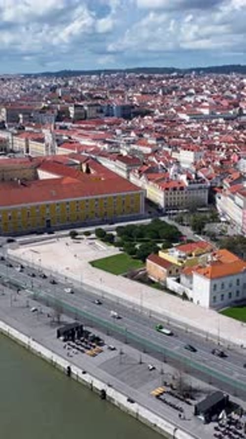 Lisbon Skyline At Lisbon In District Of Lisbon Portugal.