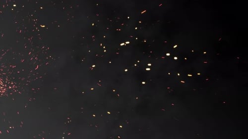 Dynamic Red and Gold Sparks Flying Background